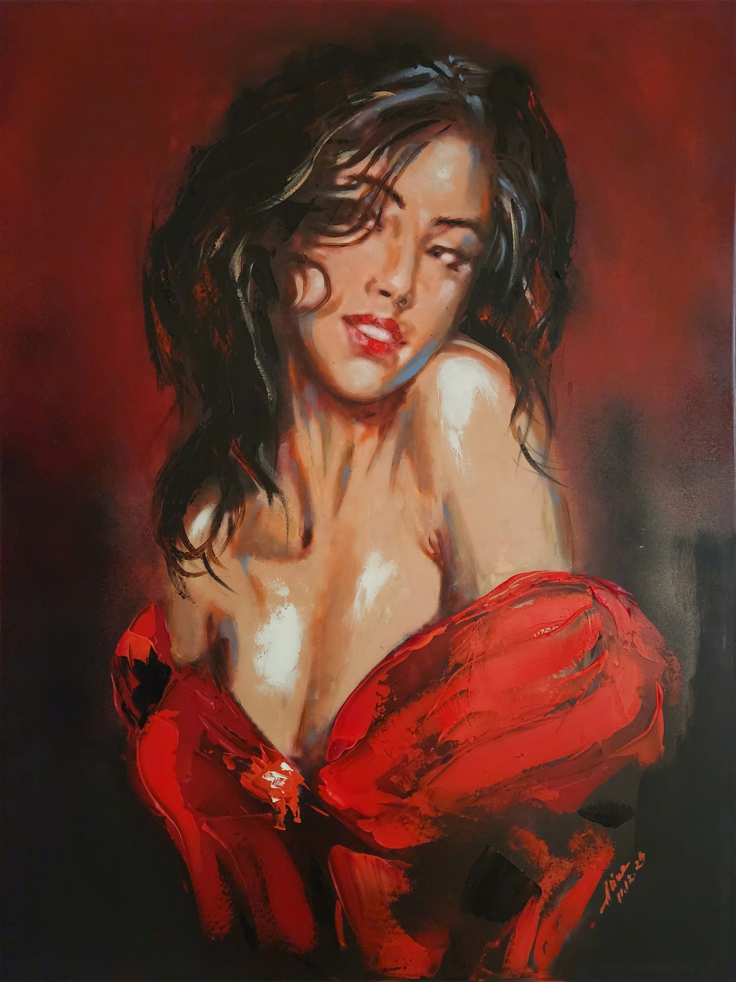 ArteDiAlina.com painting: Some like it brunette